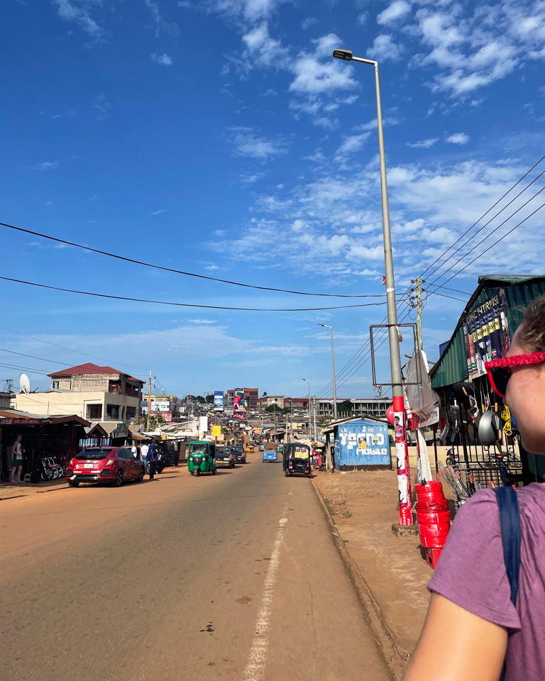 View of a street in Ho, Ghana