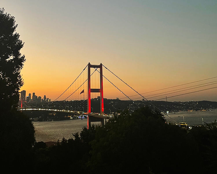 The Bosphorus Bridge at sunset