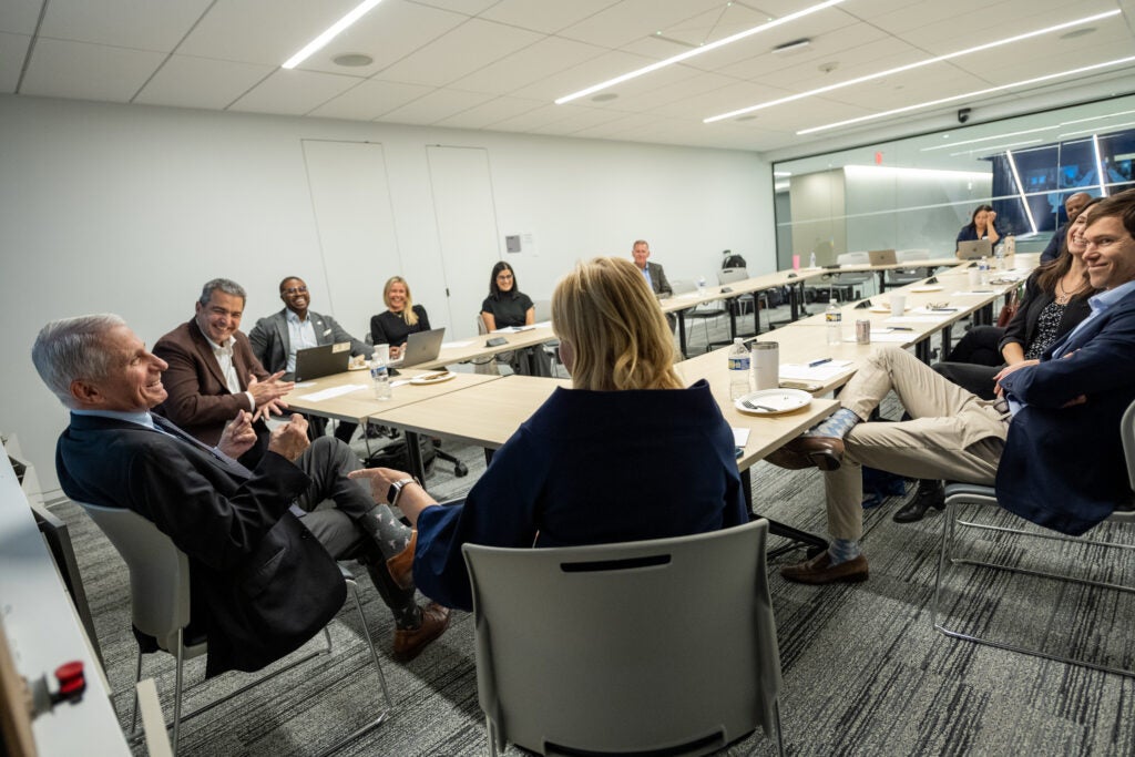 Anthony S. Fauci, MD, a Georgetown Distinguished University Professor, shared reflections on his nearly four decades in public service including his 38 years as director of the National Institute of Allergy and Infectious Diseases before joining the Hilltop.