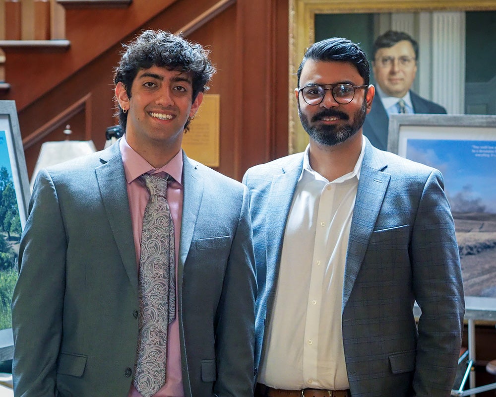 Argun Chhabra and Shabab Wahid stand side by side