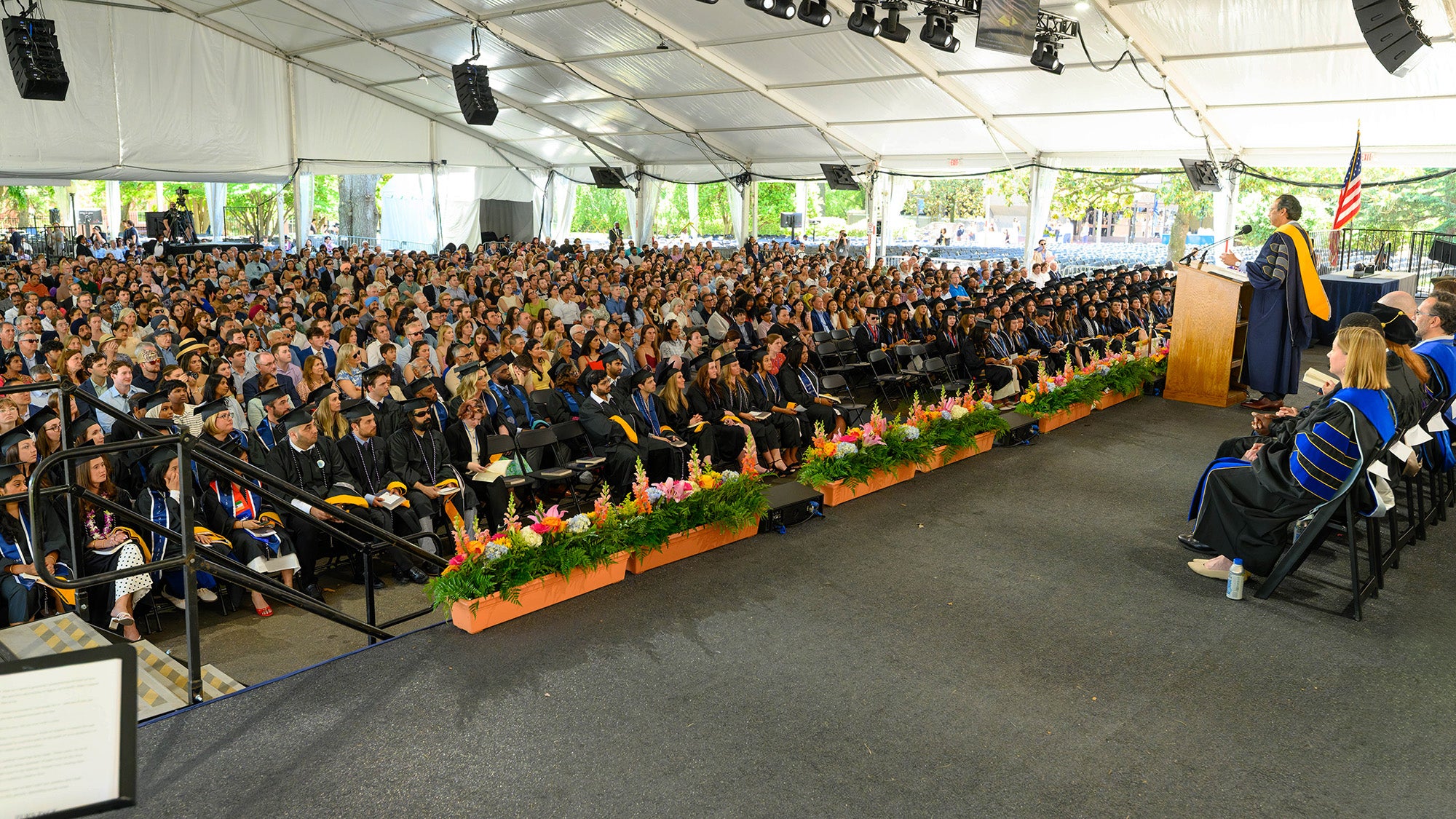 A view from the stage at Commencement